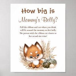 Hoe groot is mama's buik Baby shower spel Poster