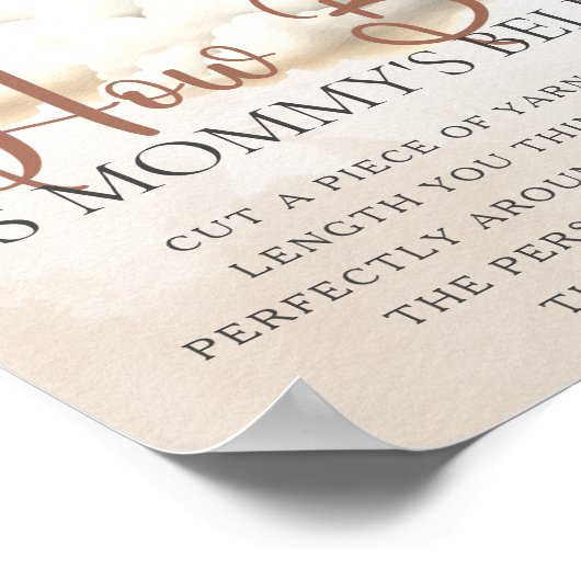 HOE GROOT IS MAMA'S BUIK Beer Baby shower SPEL Poster (Hoek)