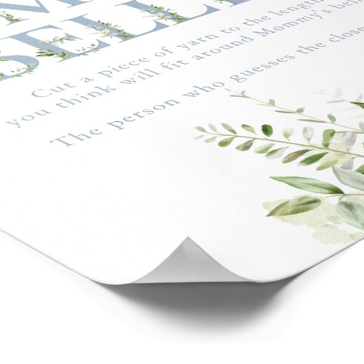 Hoe groot is mama's buik Blauwe baby shower Poster (Hoek)