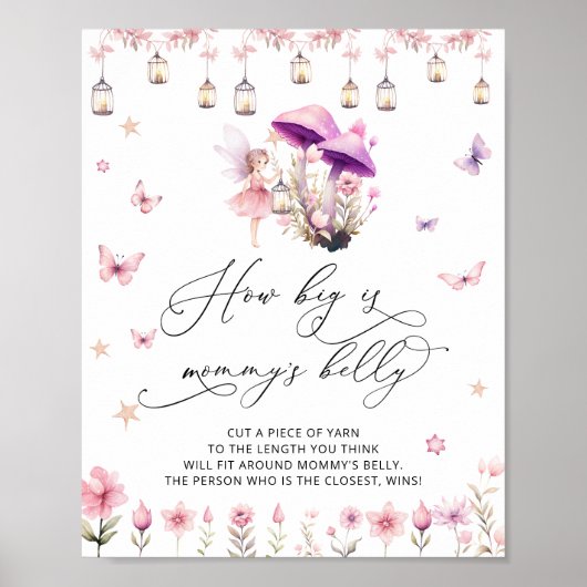 Hoe groot is mama's buik bloemenfee tuin poster (Voorkant)