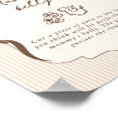 Hoe groot is mama's buik Cafe Bebe baby shower Poster (Hoek)