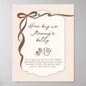 Hoe groot is mama's buik Cafe Bebe baby shower Poster (Voorkant)