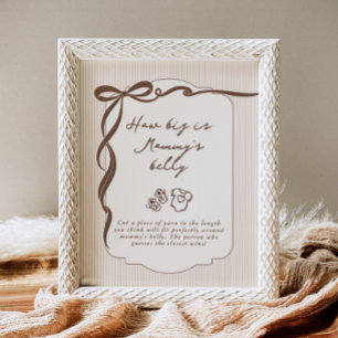 Hoe groot is mama's buik Cafe Bebe baby shower Poster