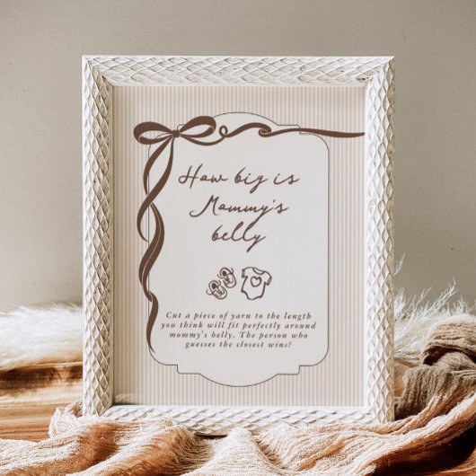 Hoe groot is mama's buik Cafe Bebe baby shower Poster