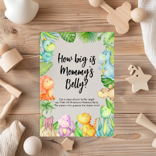Hoe groot is mama's buik Dinosaur Baby Shower Kaar Kaart