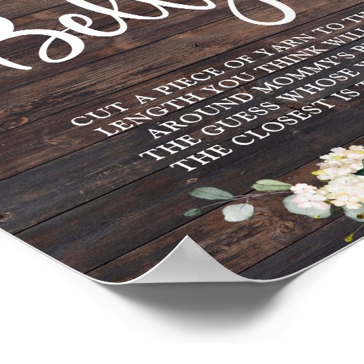 Hoe groot is mama's buik-gebaar, spelhout-bijtende poster (Hoek)