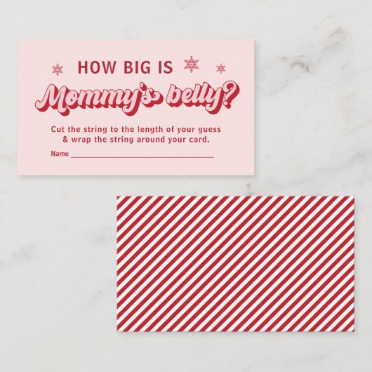 Hoe groot is mama's buik kerst Baby shower Informatiekaartje (Voorkant / Achterkant)
