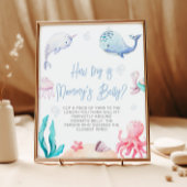 Hoe groot is mama's buik onder het Zee Baby shower Poster