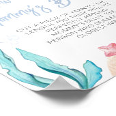 Hoe groot is mama's buik onder het Zee Baby shower Poster (Hoek)