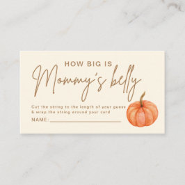 Hoe Groot Is Mama's Buik Pompoen Baby Shower Spel Informatiekaartje