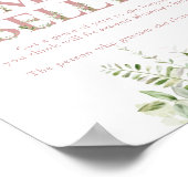 Hoe groot is mama's buik Roze baby shower Poster (Hoek)