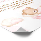 Hoe groot is mama's buik roze Baby shower spel Poster (Hoek)