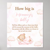 Hoe groot is mama's buik roze Baby shower spel Poster (Voorkant)