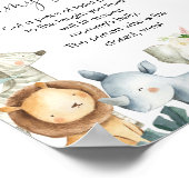 Hoe groot is mama's buik safari baby shower spel poster (Hoek)