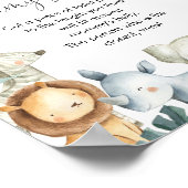 Hoe groot is mama's buik safari baby shower spel poster (Hoek)