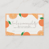 Hoe groot is mama's buik Sinaasappel Baby shower s Informatiekaartje (Voorkant)