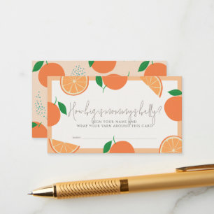 Hoe groot is mama's buik Sinaasappel Baby shower s Informatiekaartje