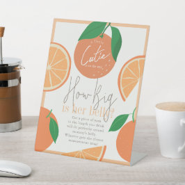 Hoe groot is mama's buik Sinaasappel Baby shower s Reclamebord Met Voetstuk