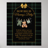 Hoe groot is mama's buik spel bord knuffelbeer poster (Voorkant)