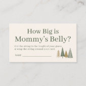 Hoe groot is mama's buik winter Baby shower spel Informatiekaartje (Voorkant)