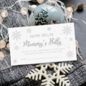 Hoe groot is mama's buik winter Baby shower spel Informatiekaartje