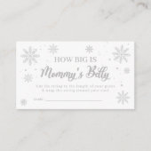 Hoe groot is mama's buik winter Baby shower spel Informatiekaartje (Voorkant)