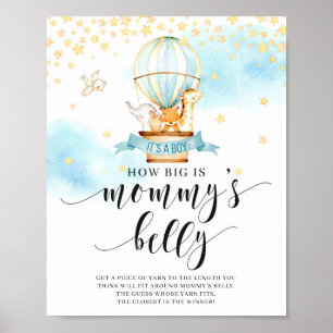 Hoe groot is mama's buikspelletje hete luchtballon poster