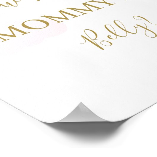 Hoe groot is mama's buikwolken teken poster (Hoek)