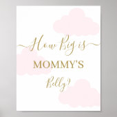 Hoe groot is mama's buikwolken teken poster (Voorkant)