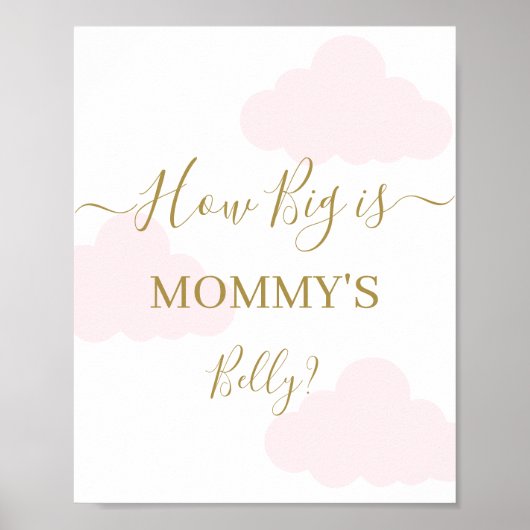 Hoe groot is mama's buikwolken teken poster (Voorkant)