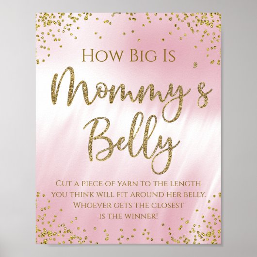 Hoe groot is Mommys Belly Baby shower Game? Poster (Voorkant)