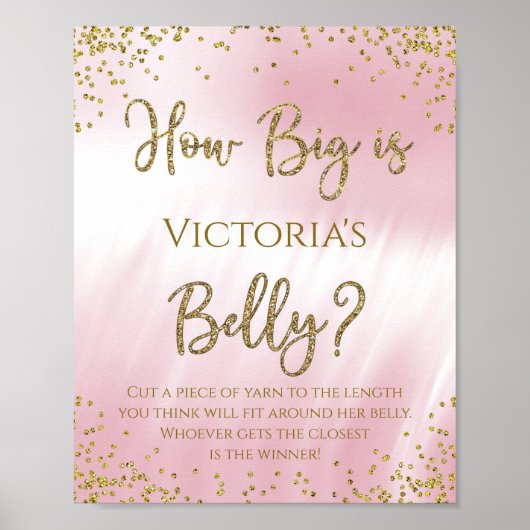 Hoe groot is Mommys Belly Baby shower Game? Poster (Voorkant)
