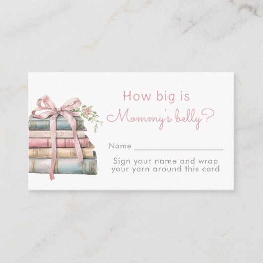 Hoe groot is mommys belly Storybook baby shower Informatiekaartje (Voorkant)