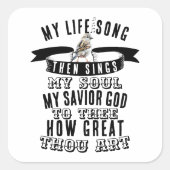 Hoe groot zijt gij Hymnal Schattige Bird Christeli Vierkante Sticker (Voorkant)