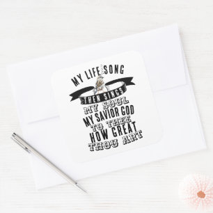 Hoe groot zijt gij Hymnal Schattige Bird Christeli Vierkante Sticker