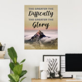 Hoe groter de moeilijkheid, hoe groter de heerlijk poster (Thuiskantoor)