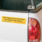 "Hoe groter de regering, Bumpersticker (Op Truck)