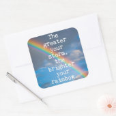 Hoe groter uw Storm citaat Vierkante Sticker (Envelop)