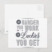 Hoe harder je werkt, hoe gelukkiger je wordt briefkaart (Voorkant / Achterkant)