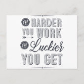 Hoe harder je werkt, hoe gelukkiger je wordt briefkaart (Voorkant)