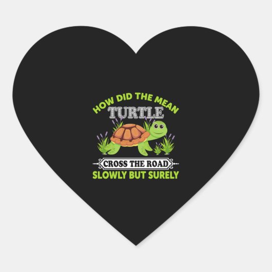 Hoe heeft de gemiddelde schildpad de weg langzaam hart sticker (Voorkant)