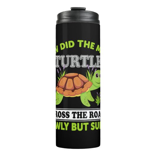 Hoe heeft de gemiddelde schildpad de weg langzaam  thermosbeker (Voorkant)