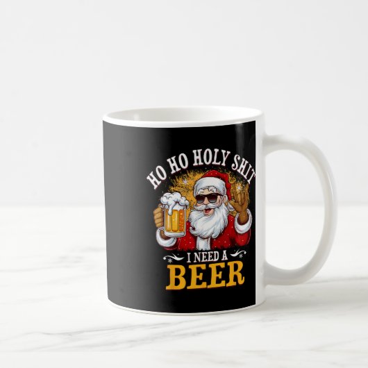 Hoe heilig ik heb een biertje nodig Grappige Kerst Koffiemok (Rechts)