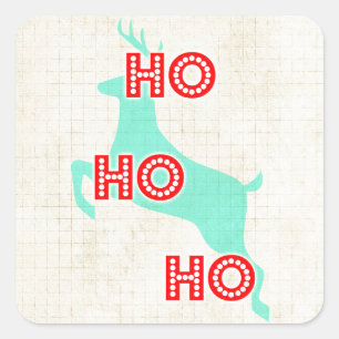 hoe herder red blue christmas  vierkante sticker