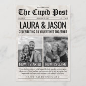 Hoe het begon Hoe het gaat Valentijns Krant Feestdagenkaart (Voorkant)