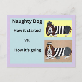 Hoe het begon vs Hoe het gaat Basset Hound Briefkaart