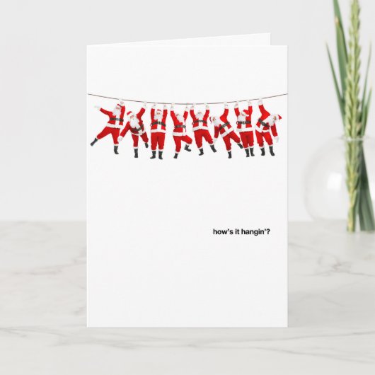 Hoe het Hangin Santas is Feestdagen Kaart (Voorkant)