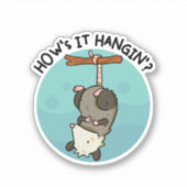 Hoe het hangt Possum Pun Die-Cut Sticker (Voorkant)