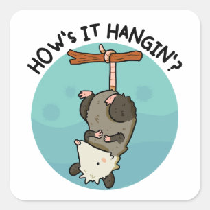 Hoe het hangt Possum Pun Sticker