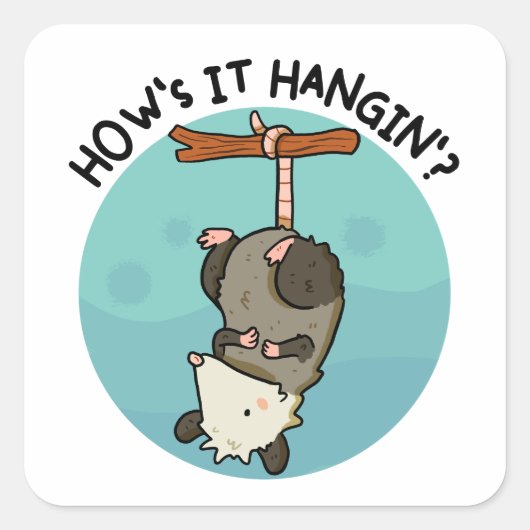 Hoe het hangt Possum Pun Sticker (Voorkant)
